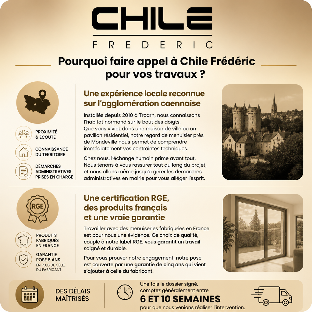 Affiche promotionnelle entreprise Chile Frédéric travaux Caen