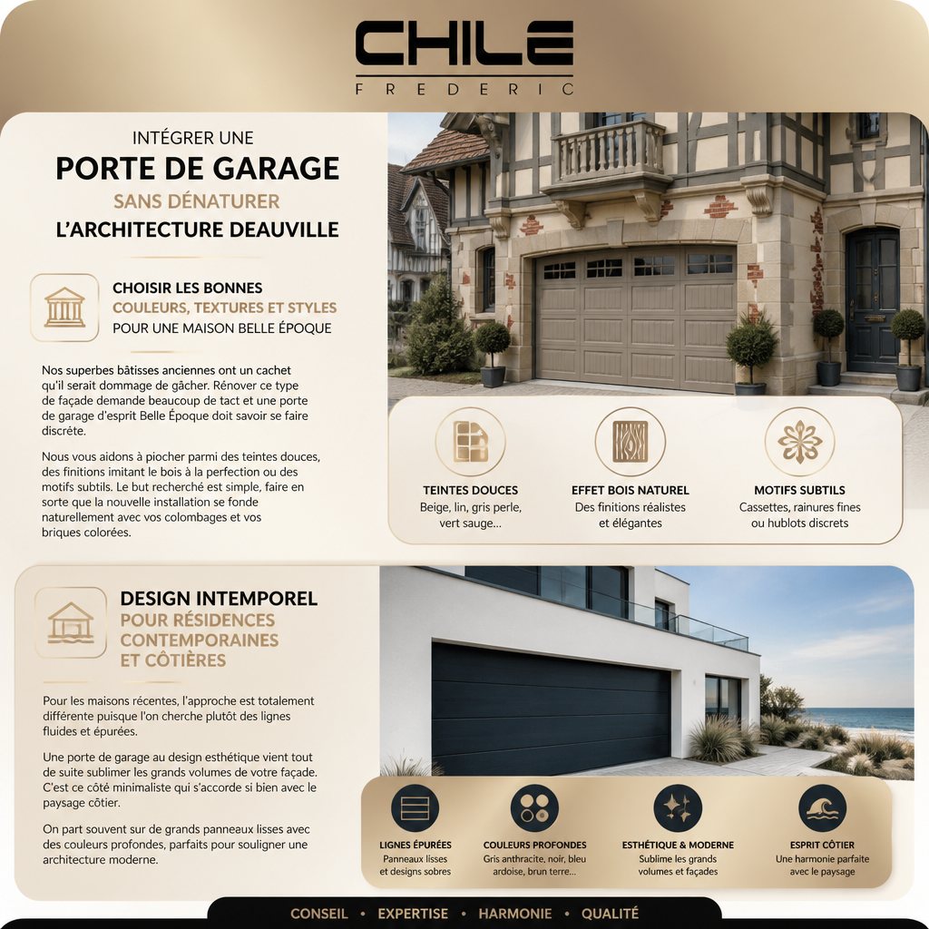 Portes de garage intégrées à architectures Deauville
