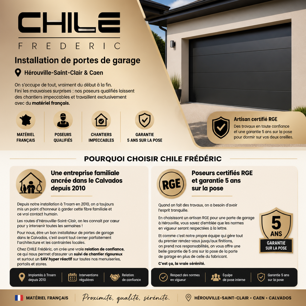 Installation porte de garage moderne CHILE Frédéric